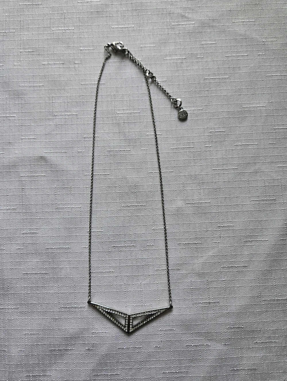 Chloe + Isabel Astra Statement Necklace Silver Tone Crystal Geometric Pendant - Picture 2 of 5